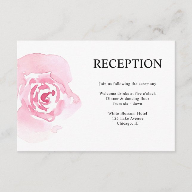 Rosenhochzeitempfang Begleitkarte (Vorderseite)