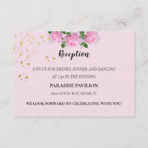 Rosenhochzeitempfang in Rosenbraun Begleitkarte
