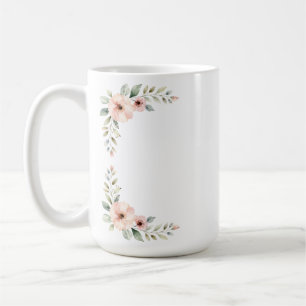 Rosenholz-Pfingstrosen-Aquarell-Hochzeits-Eckenrah Kaffeetasse