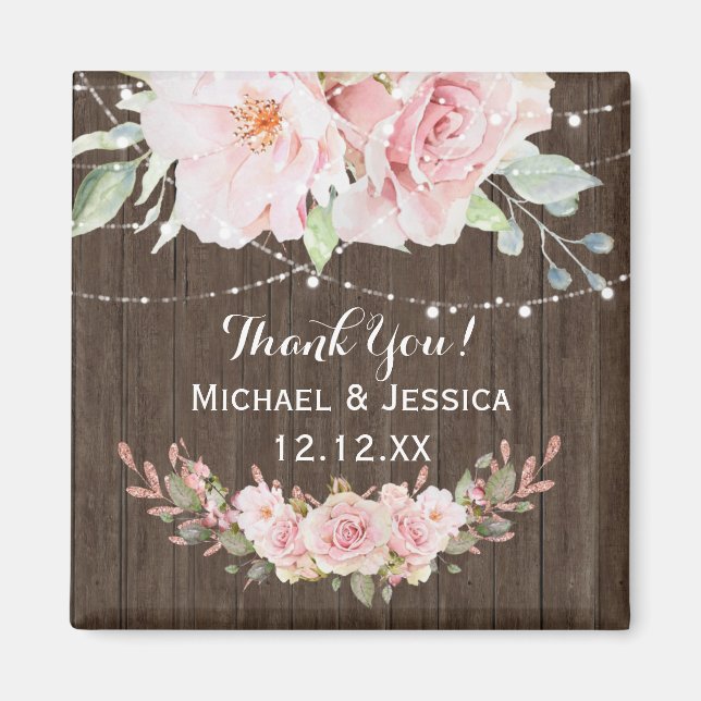 Rosenholz Rustikale Lichter Magnet (Vorne)