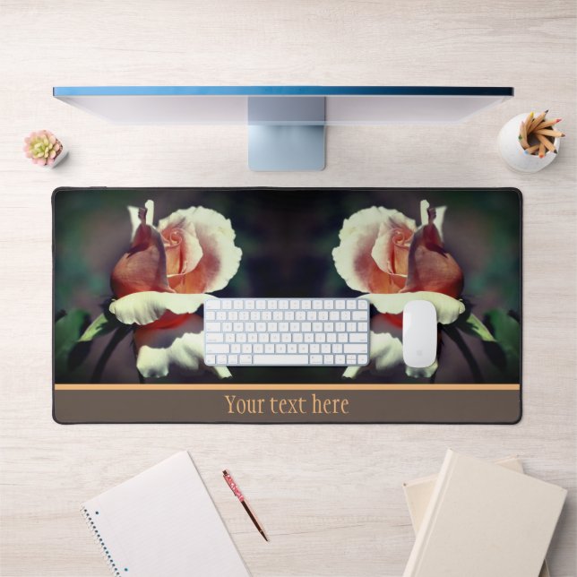 Rosenknospe-Blumen Nahe Personalisierten Schreibtischunterlage (Büro 1)