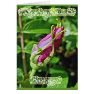 Rosenknospe Bridesmaid-Anforderungskarte