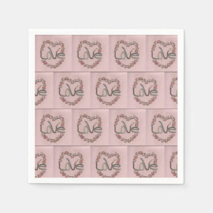 Rosenknospe Liebe Serviette