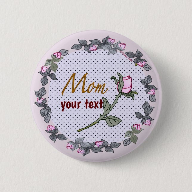 Rosenknospe-Mama-Zoll für Rosa Button (Vorderseite)