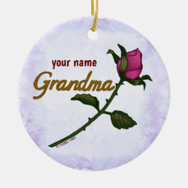 Rosenknospe Oma-Ornament Keramik Ornament