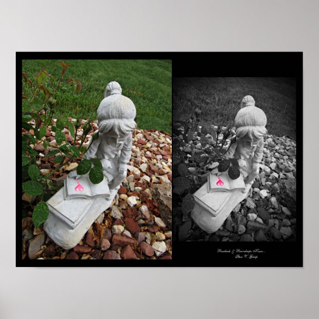 Rosenknospe & Raindrops Kisses Maler von Stan VG Poster (Vorne)