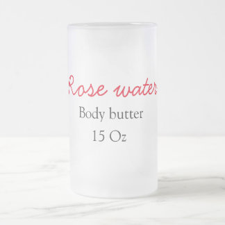 Rosenkörperbutter fügen Sie Ihren Text Namen benut Mattglas Bierglas