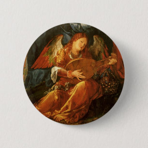 Rosenkranzfest Engel von Albrecht Dürer Button