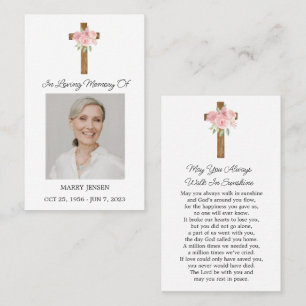 Rosenkreuz-Gedenkfoto-Totenbett-Andachtskarte Visitenkarte