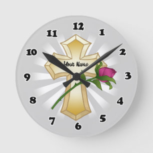 Rosenkreuz Runde Wanduhr