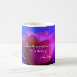 Rosenleben und Liebe Zitat Kaffee Tasse