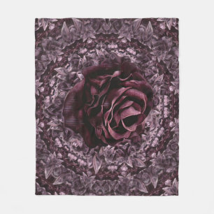 Rosenmandala fleecedecke