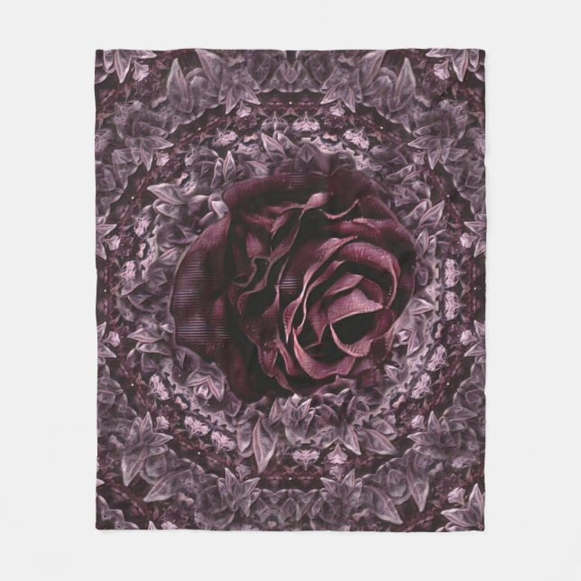 Rosenmandala  fleecedecke (Vorderseite)