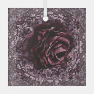 Rosenmandala  ornament aus glas