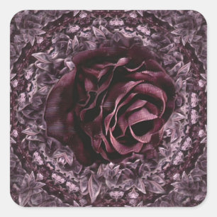 Rosenmandala  quadratischer aufkleber