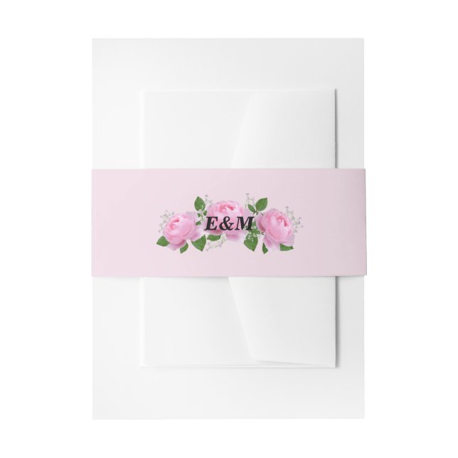 Rosenmonogramm Einladungsbanderole (Vorderseite Beispiel)