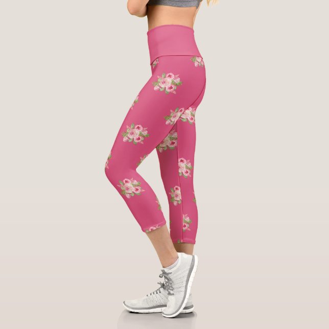Rosenmuster Capri Leggings (Links)