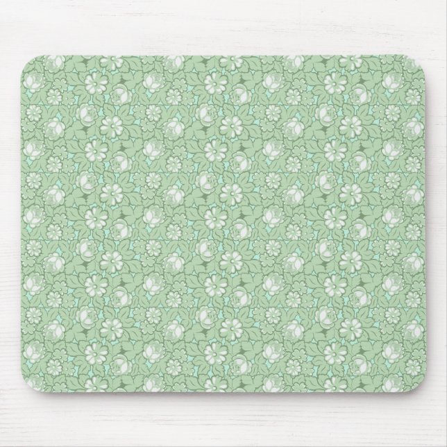 Rosenmuster in hellgrün mousepad (Vorne)