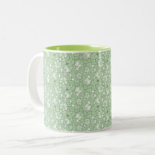 Rosenmuster in hellgrün zweifarbige tasse
