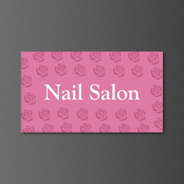 Rosenmuster - Nagelstudio Visitenkarte (Roses Pattern - Nail Salon Business Card)