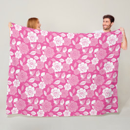 ROSENMUSTER (ROSA) FLEECEDECKE