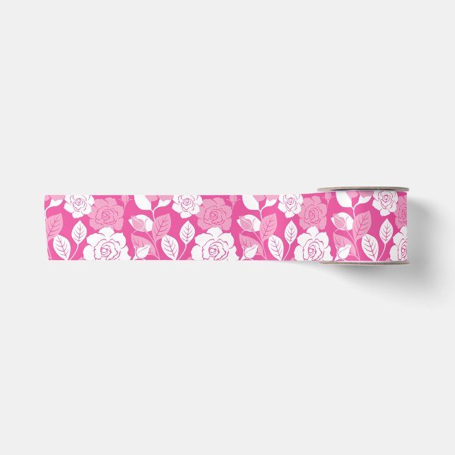 ROSENMUSTER (ROSA) SATINBAND (Vorderseite)