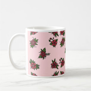 Rosenmuster, süßes kleines rosa und rotes Design Kaffeetasse