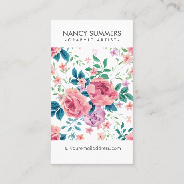 Rosenmuster Visitenkarte (Vorderseite)