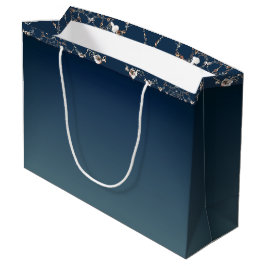 Rosennetz auf blauem Farbverlauf Geschenktasche Große Geschenktüte