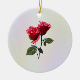 Rosenpaar Keramik Ornament