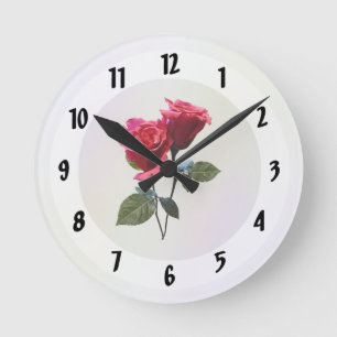 Rosenpaar Runde Wanduhr