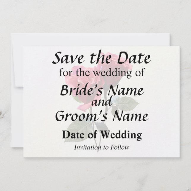 Rosenpaar Save The Date (Vorderseite)