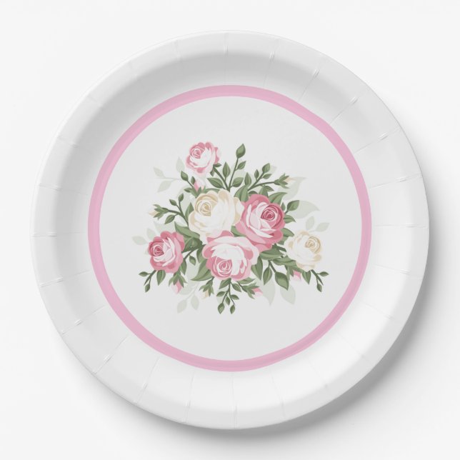 Rosenpapier-Platte Pappteller (Vorderseite)