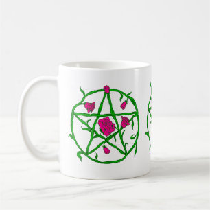 Rosenpentagramm Kaffeetasse