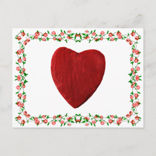 Rosenrahmen mit Herz Postkarte
