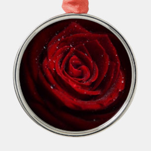 Rosenreben Herz Muster Blume Frieden Liebe Schicks Silbernes Ornament