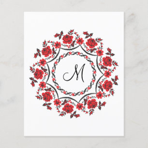 Rosenring Personalisiertes Monogramm Anfangsbuchst Flyer