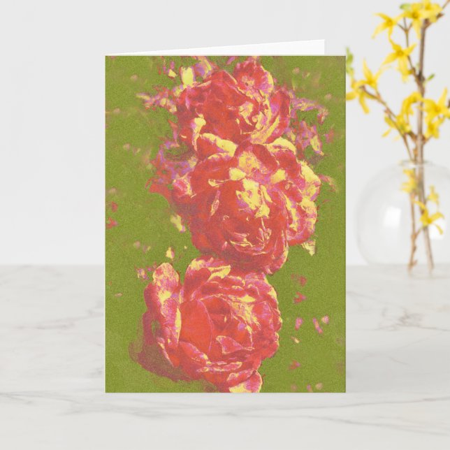 Rosenrosen Abstrakte Kunst Karte (Gelbe Blume)