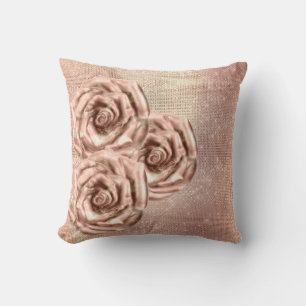 Rosenrosen Blume Gold Kupfer-Reihe Grill Kissen