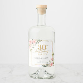 Rosenrosen Eukalyptus Glitzern Alkoholflaschenetikett