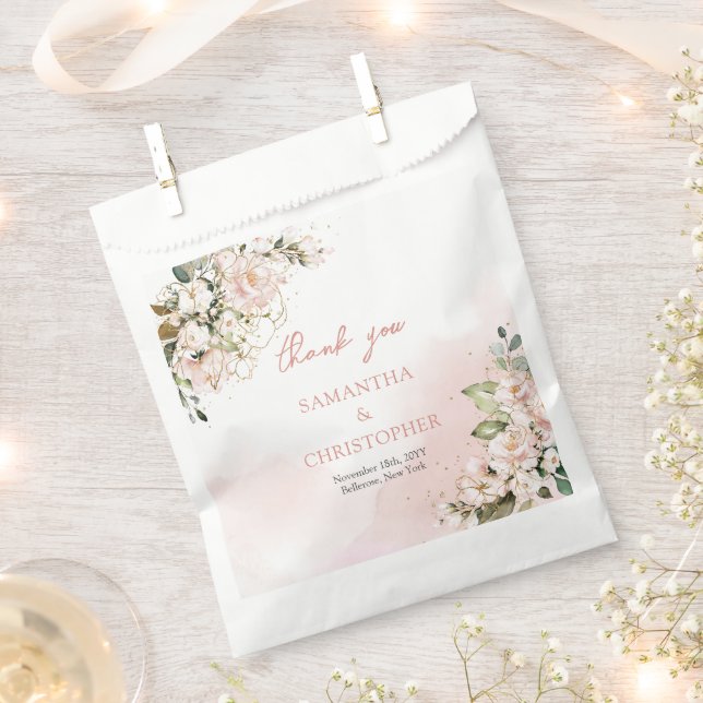 Rosenrosen Eukalyptus-Grüngold Geschenktütchen (Ausgeschnitten)