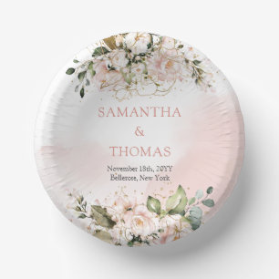 Rosenrosen Eukalyptus-Grüngold Pappteller