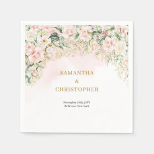 Rosenrosen-Eukalyptus-Hochzeit Serviette