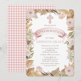 Rosenrosen-getrocknete Gräser Blumengähne Einladung