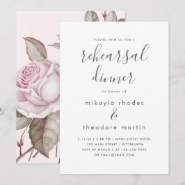 Rosenrosen Hochzeitstag Probe Dinner Card Einladung
