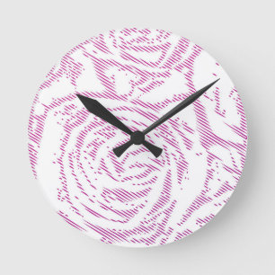 Rosenrosen in Linie Runde Wanduhr