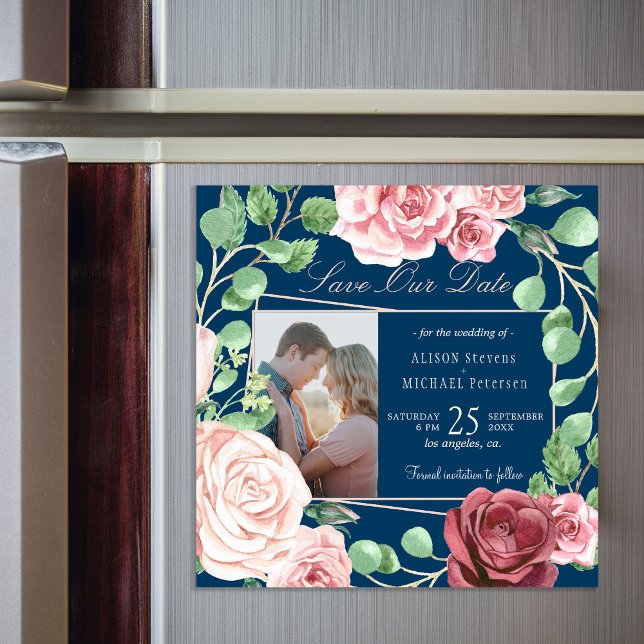 Rosenrosen, Rose, Hochzeitsnacht Foto rett Datum Magneteinladung (Von Creator hochgeladen)