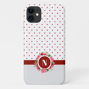 Rosenrosen-Rosen-Rosenbläser-Monogramm Wreath Case-Mate iPhone Hülle