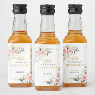 Rosenrosen, rötlich-rötlich alkoholflaschenetikett