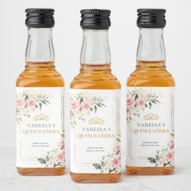 Rosenrosen, rötlich-rötlich alkoholflaschenetikett (Flaschen)